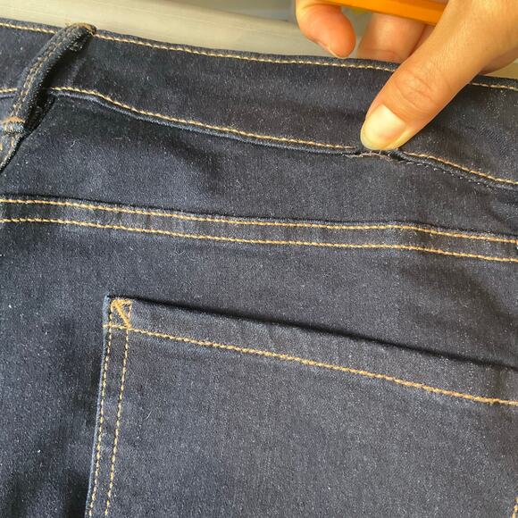 Ana Women Skinny Jeans size 12 US Dark Blue Mid Rise Stretch Boot Cut - Picture 11 of 11